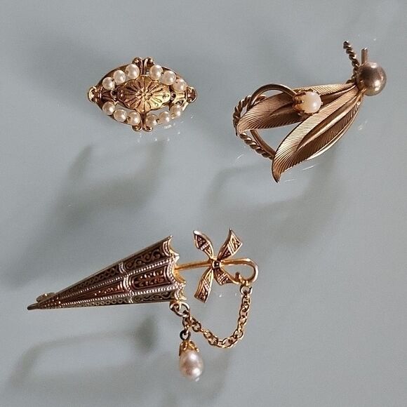 Lot of 3 Vintage Brooches/Pins - Picture 1 of 9